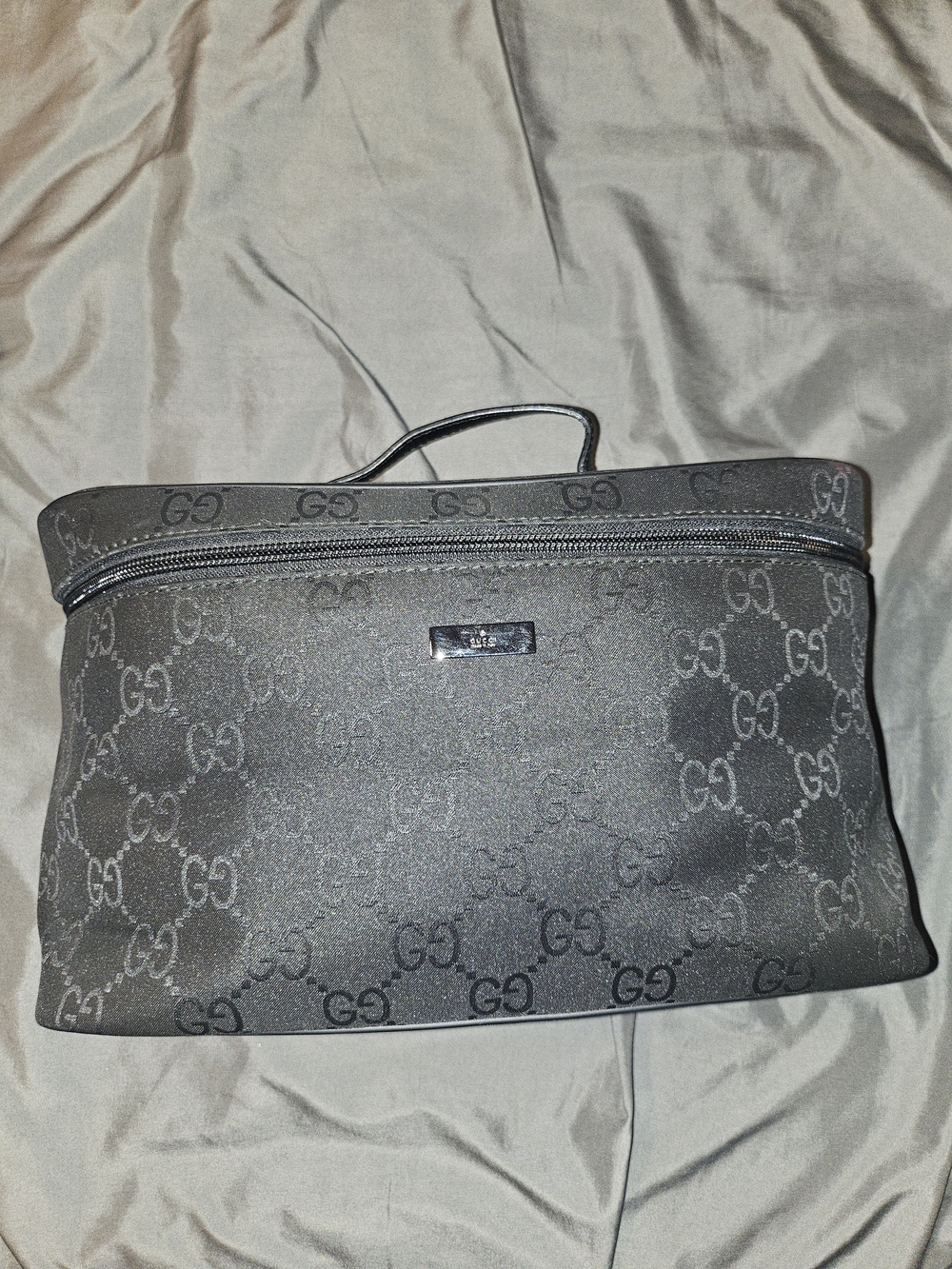 Gucci Nylon Black GG Logo Vanity Case Or Toiletry Bag